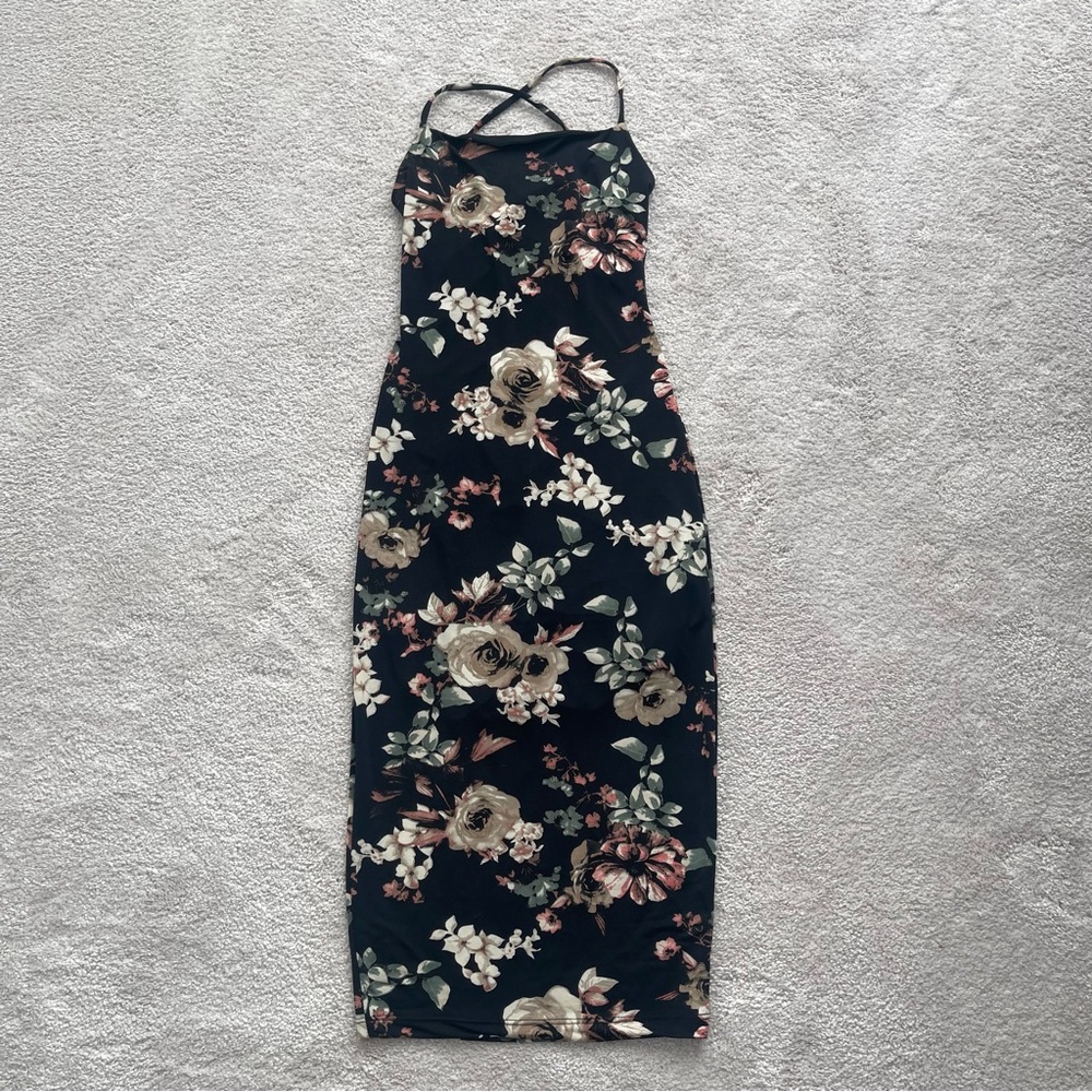 Floral Black Maxi Dress